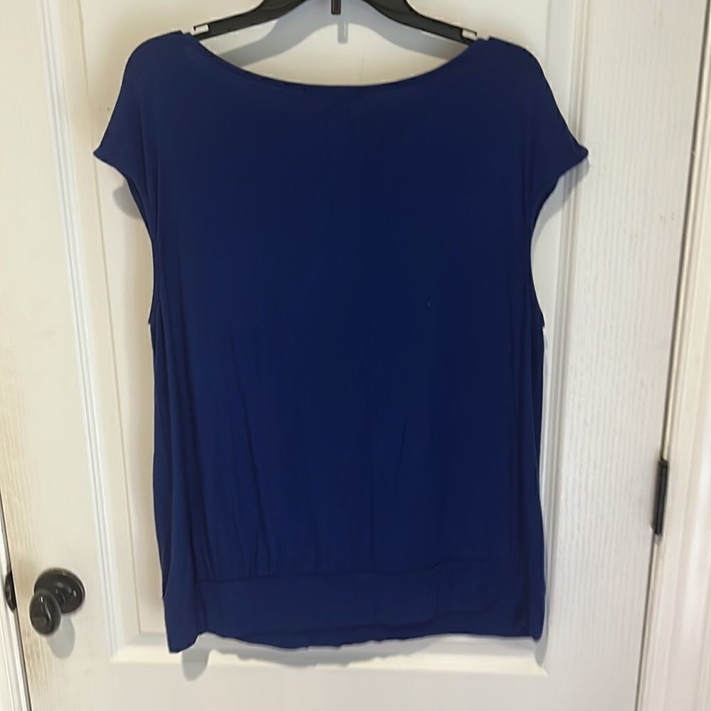 Grace Elements Blue Detailed Collar Top - Picture 5 of 5